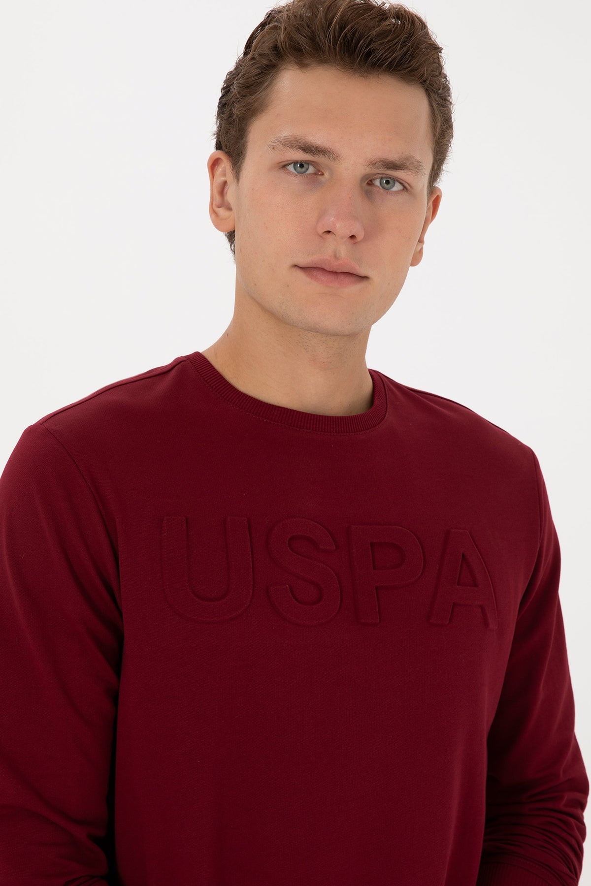 U.S. Polo Assn. bordo muška majica dugih rukava s reljefnim logotipom