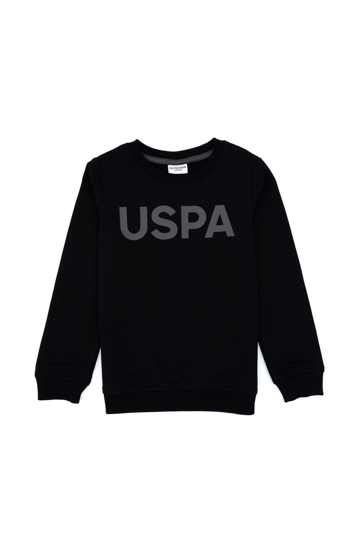 U.S. Polo Assn. crna majica za dječake dugih rukava s velikim logotipom
