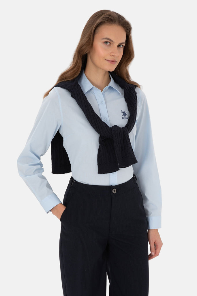 U.S. Polo Assn. svijetlo plava ženska košulja s dugim rukavima-[SKU]