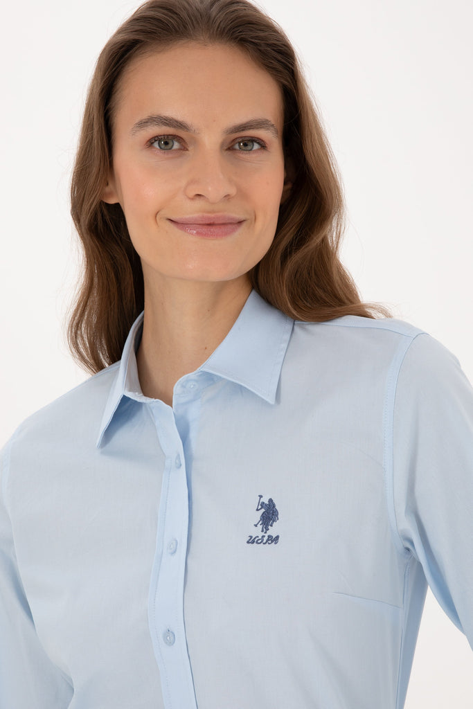 U.S. Polo Assn. svijetlo plava ženska košulja s dugim rukavima-[SKU]