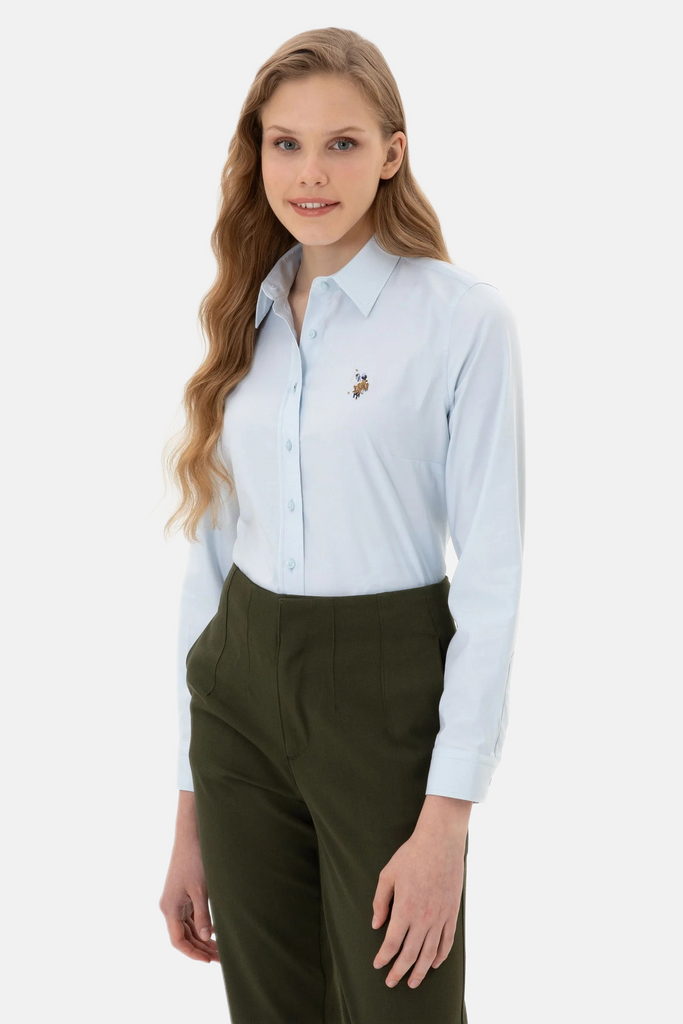 U.S. Polo Assn. svijetlo plava ženska košulja dugih rukava-[SKU]