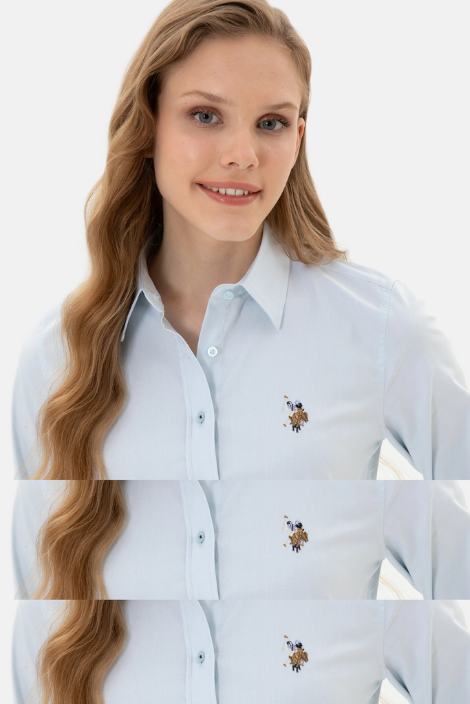 U.S. Polo Assn. svijetlo plava ženska košulja dugih rukava-[SKU]