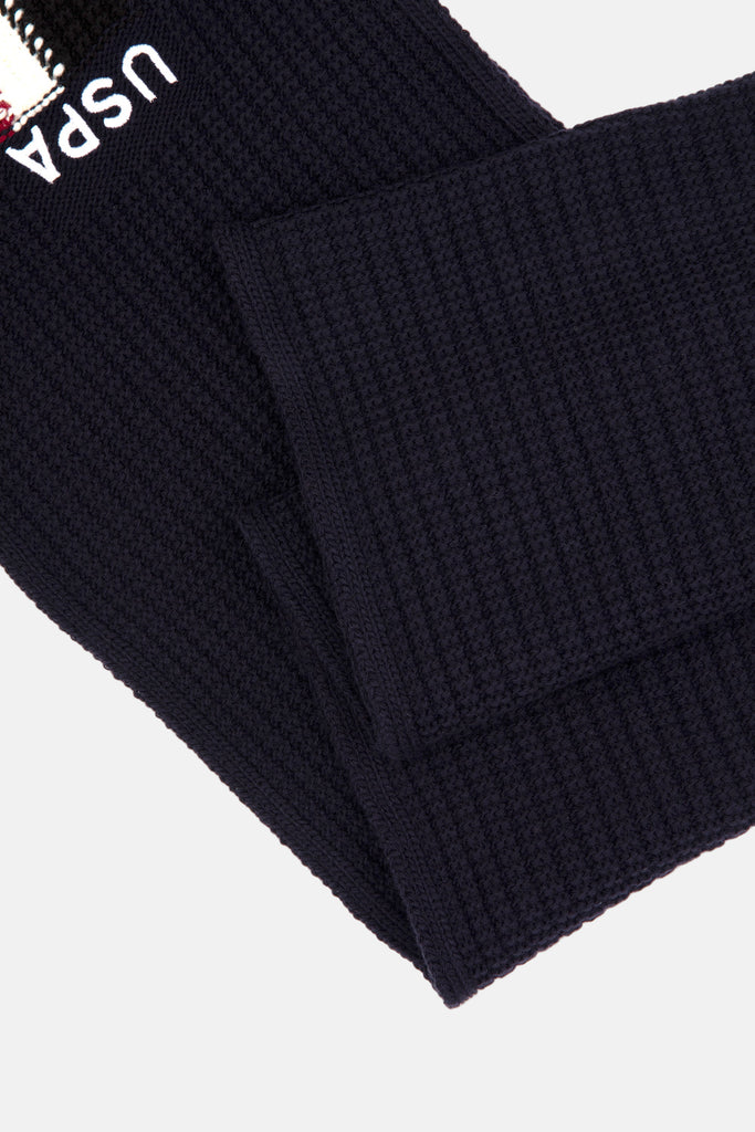 U.S. Polo Assn. teget plavi muški šal s teksturom-[SKU]