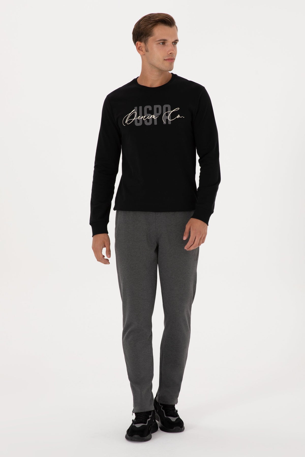 U.S. Polo Assn. sive muške pantalone od trenerke s teksturom