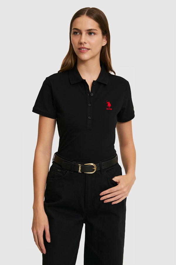 U.S. Polo Assn. crna ženska polo majica slim kroja