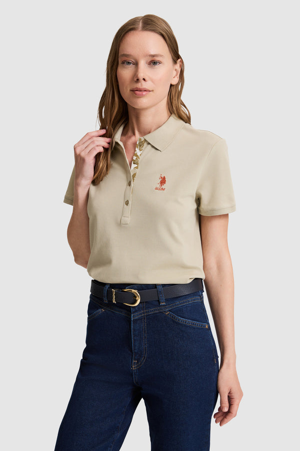 U.S. Polo Assn. kaki ženska polo majica s vezom
