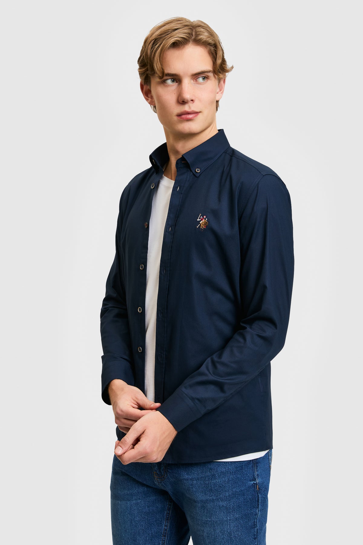U.S. Polo Assn. teget muška košulja uskog kroja