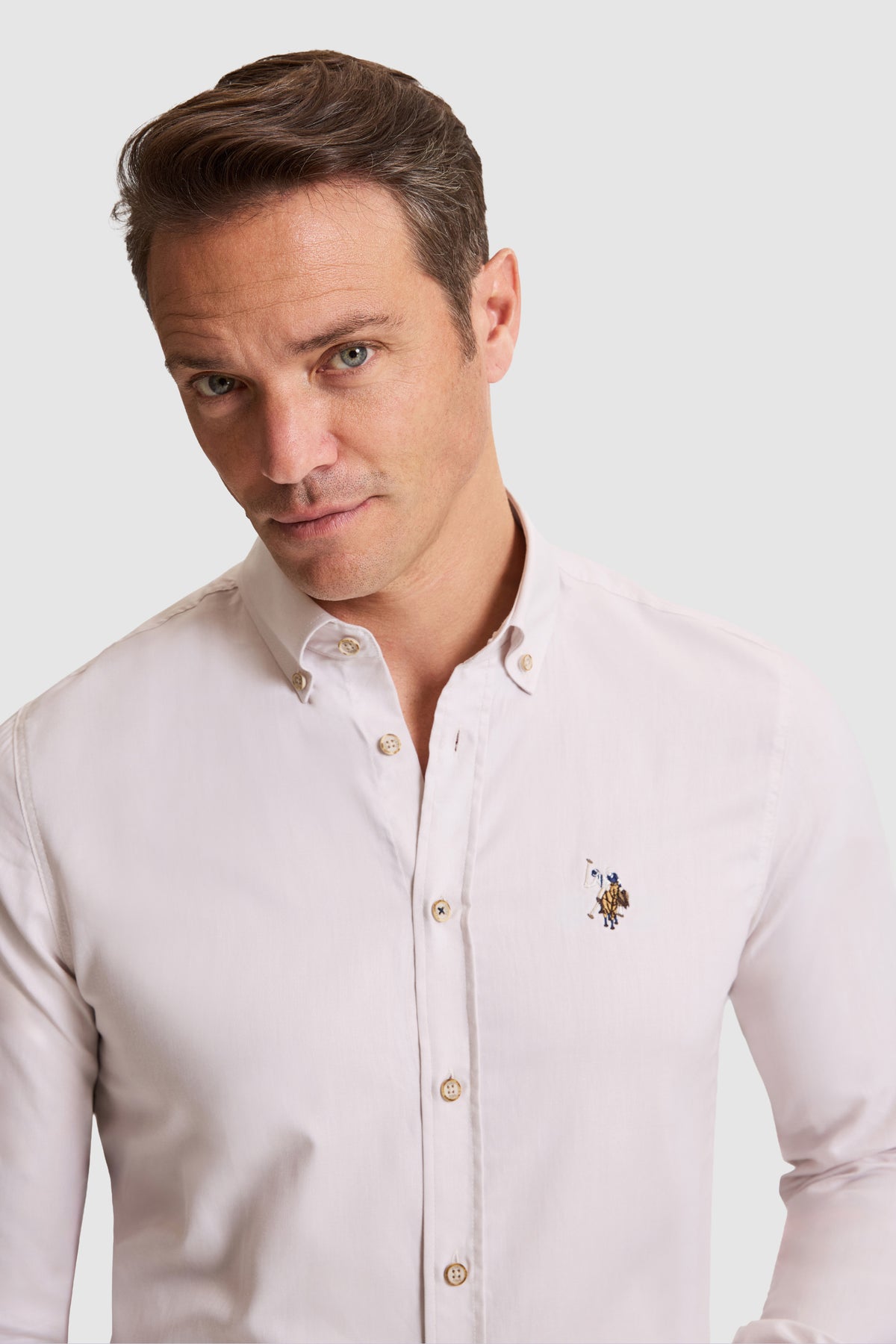 U.S. Polo Assn. bež muška slim oxford košulja