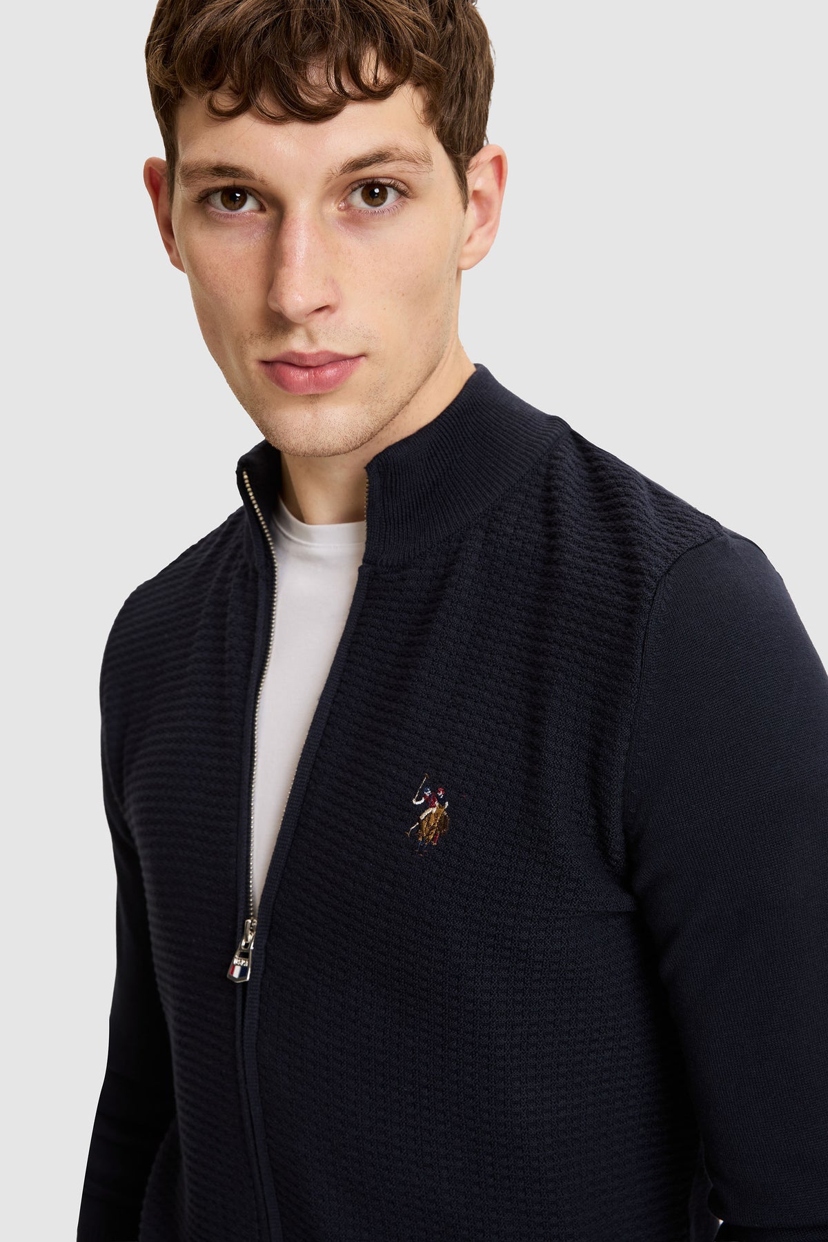 U.S. Polo Assn. teget muški kardigan s patentom