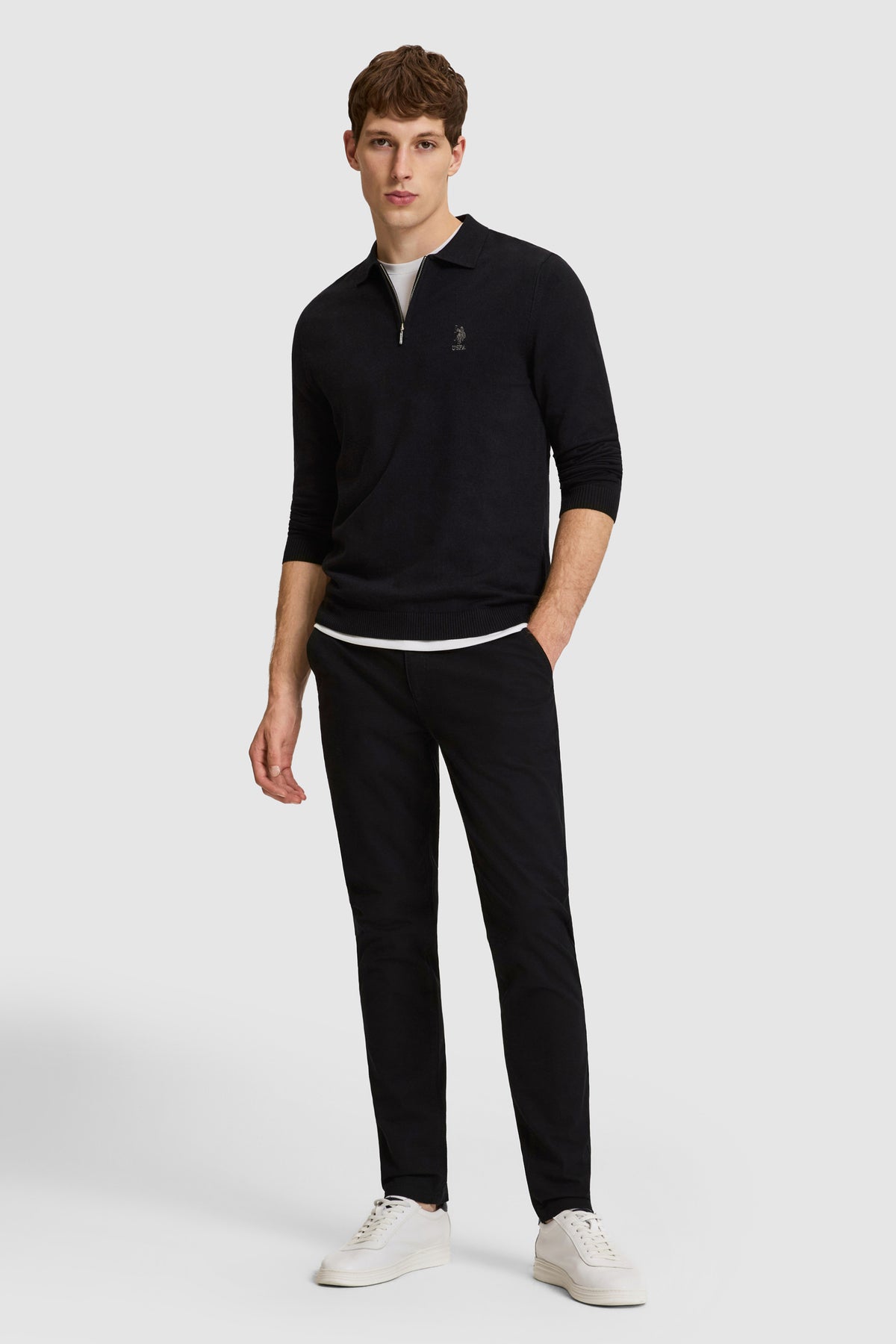 U.S. Polo Assn. crne muške pantalone