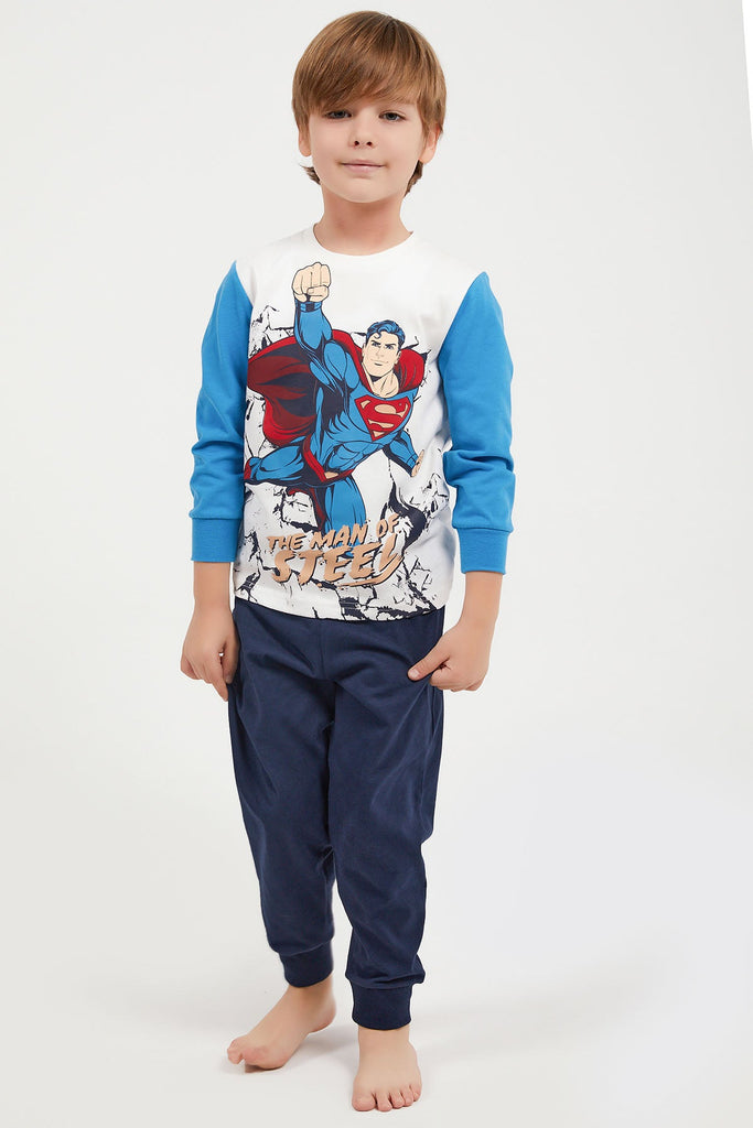 Superman bež pidžama za dječake (L1530-3-Cream) 1