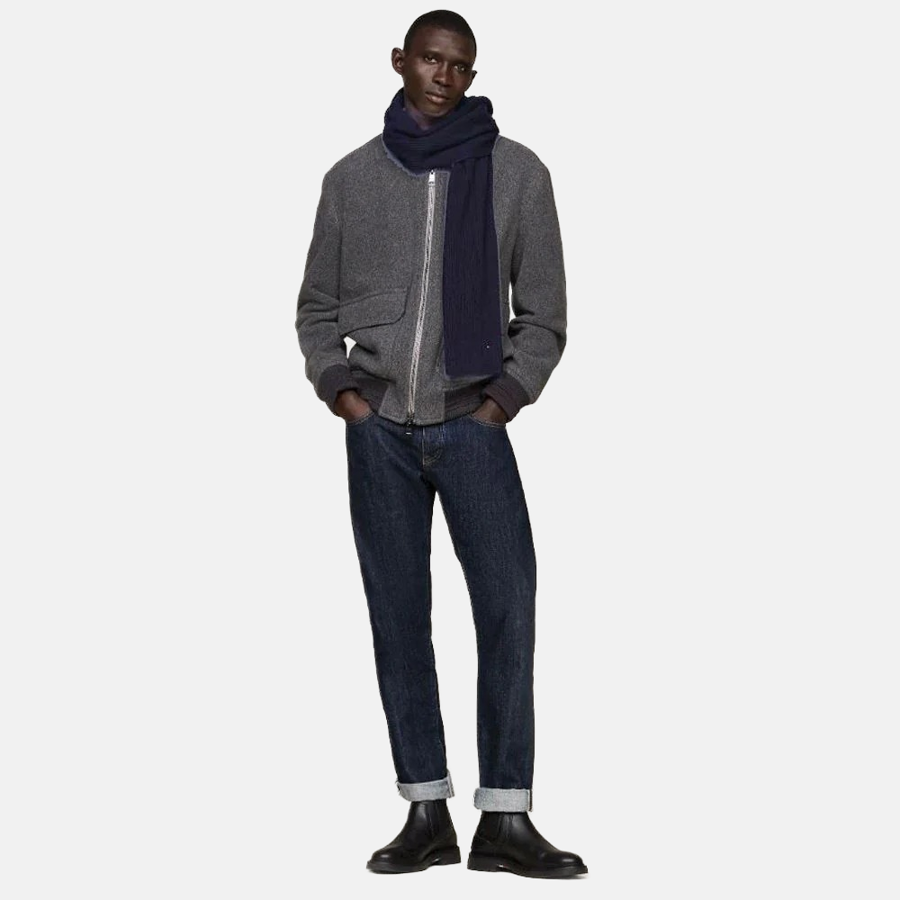 Tommy Hilfiger plavi muški elegantni šal sa malim logom-[SKU]