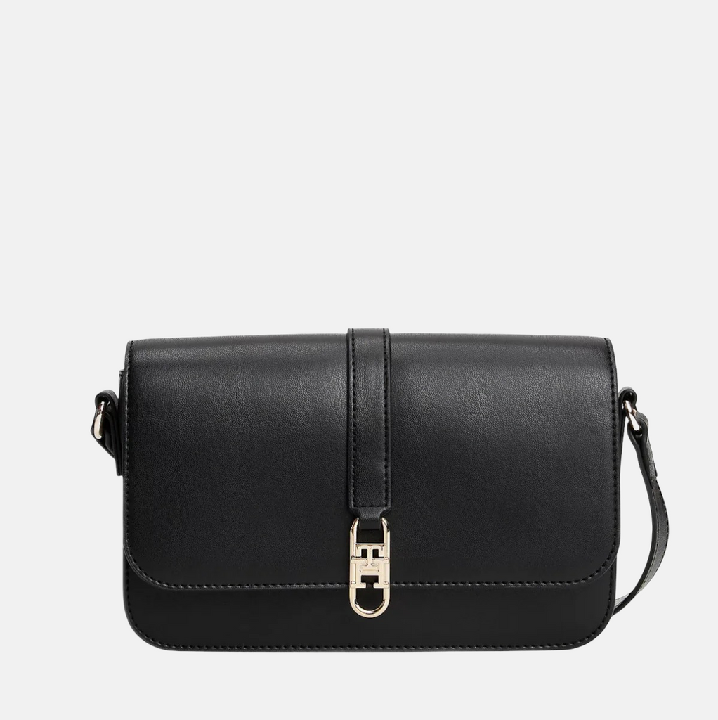 Tommy Hilfiger crna ženska torba sa elegantnom kopčom-[SKU]