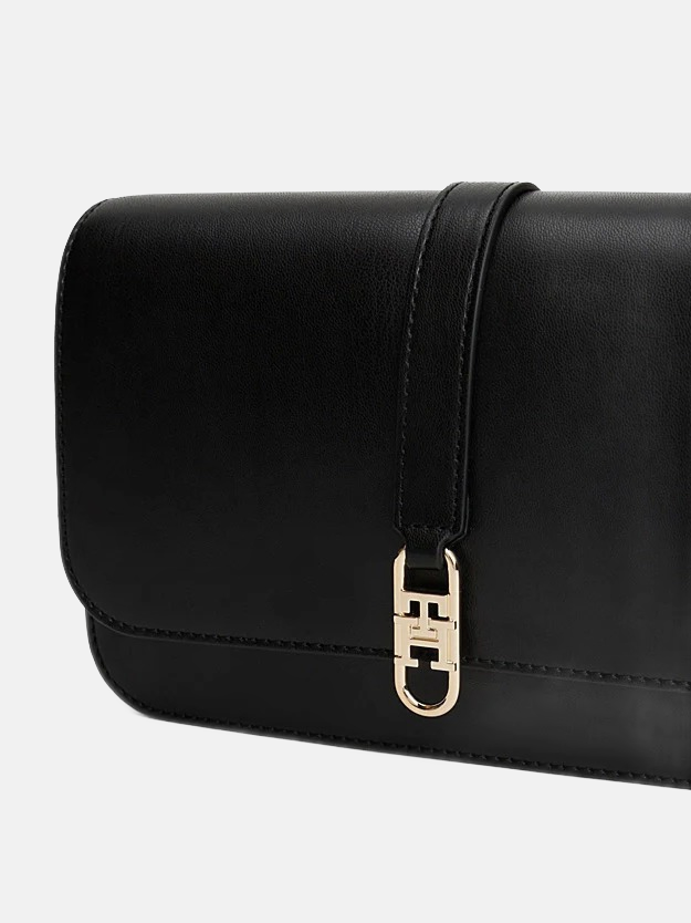 Tommy Hilfiger crna ženska torba sa elegantnom kopčom-[SKU]