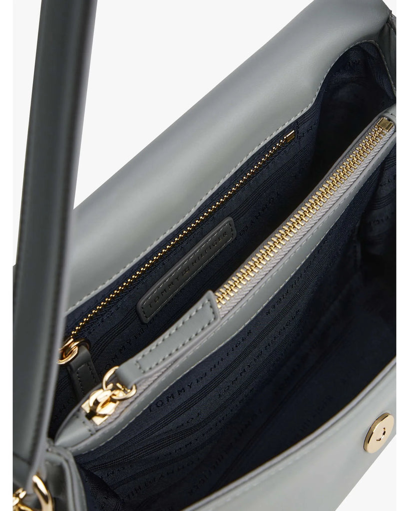 Tommy Hilfiger siva ženska torba sa malim zlatnim logom-[SKU]