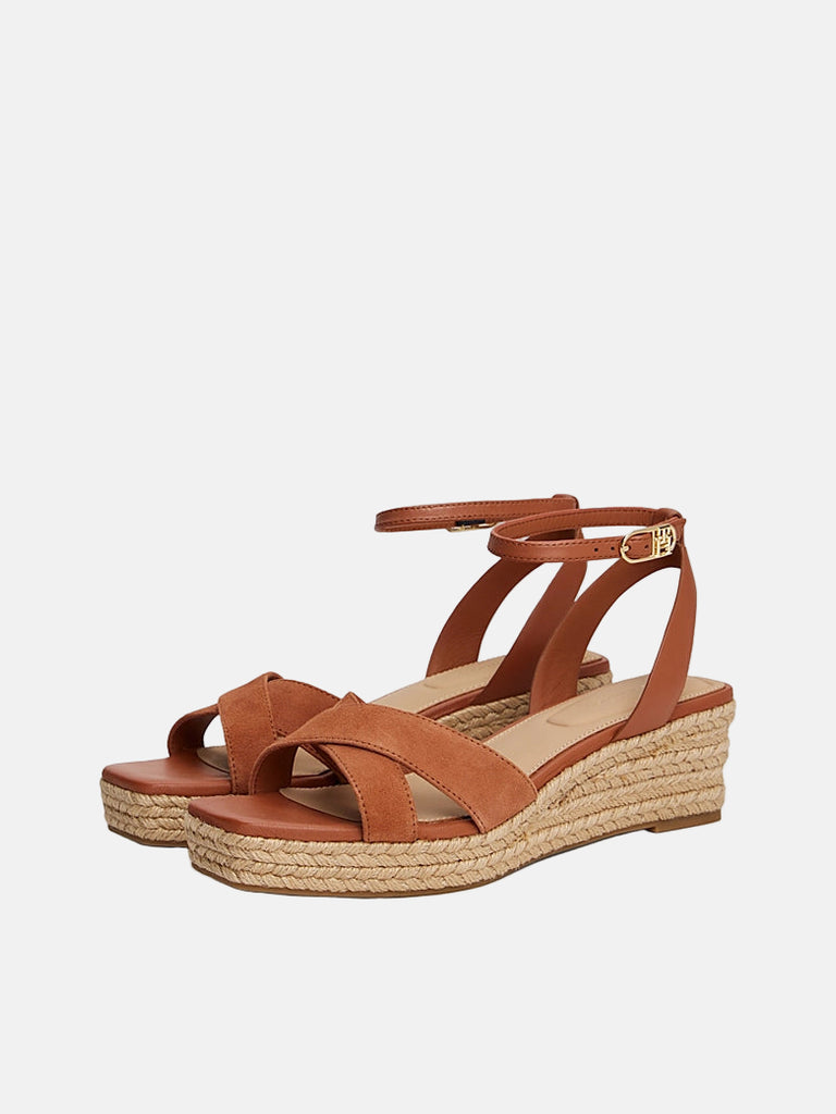 Tommy Hilfiger smeđe ženske sandale sa platformom-[SKU]