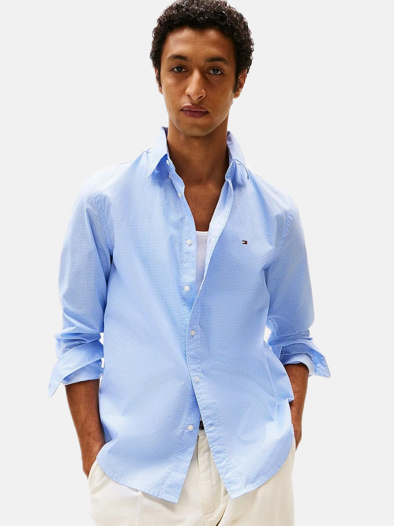 Tommy Hilfiger plava muška košulja sa kariranim uzorkom-[SKU]