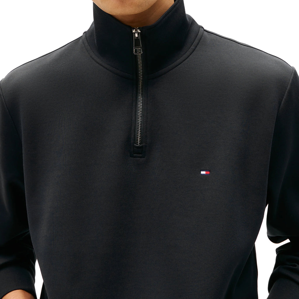 Tommy Hilfiger crni muški džemper sa zip zatvaračem-[SKU]