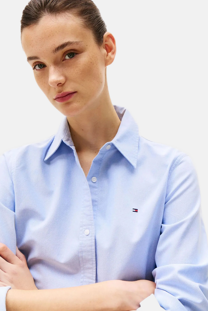 Tommy Hilfiger svijetlo plava ženska košulja s dugim rukavima-[SKU]