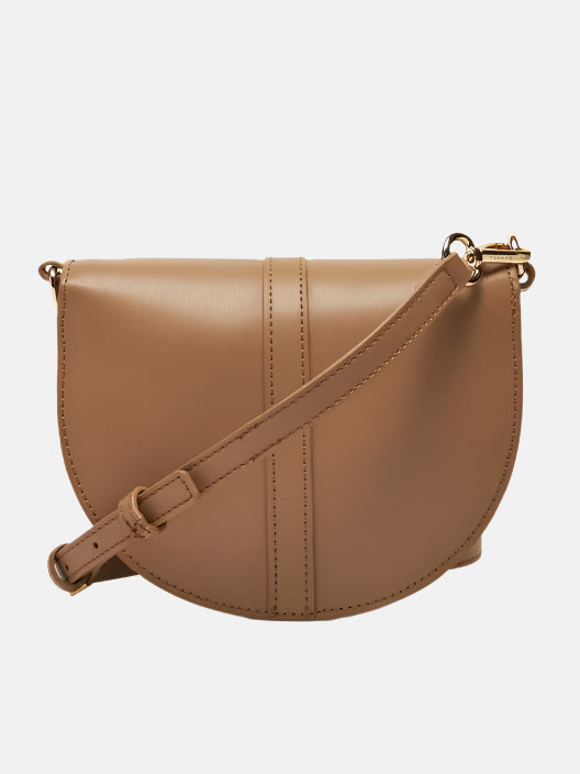 Tommy Hilfiger smeđa ženska torba s polukružnim dizajnom-[SKU]