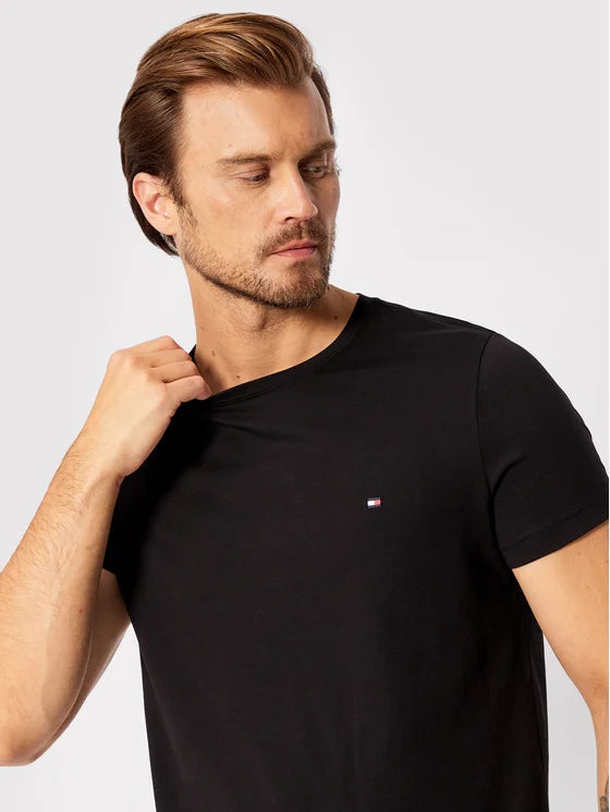 Tommy Hilfiger crna muška majica s kratkim rukavima-[SKU]