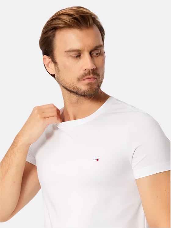Tommy Hilfiger bijela muška majica s klasičnim krojem-[SKU]