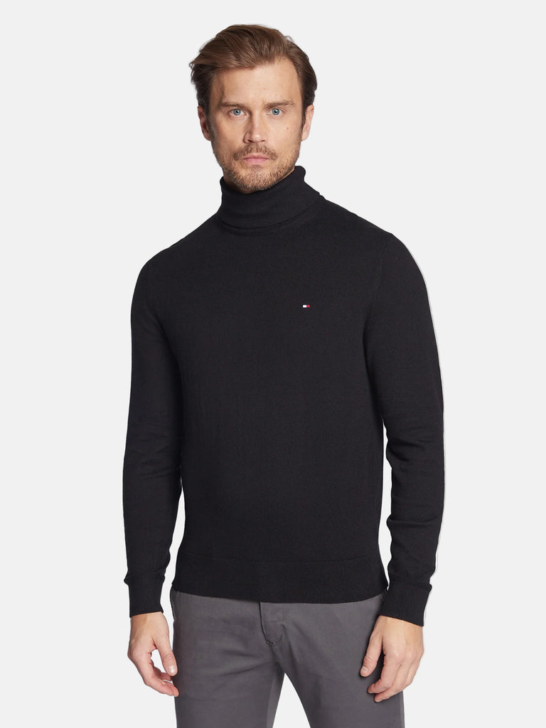 Tommy Hilfiger crna muška rolka s visokim ovratnikom-[SKU]