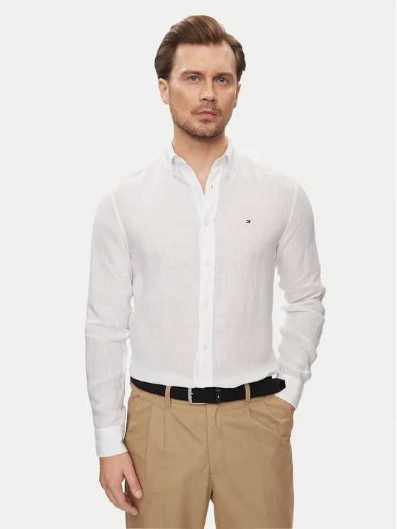 Tommy Hilfiger bijela muška košulja s teksturom-[SKU]