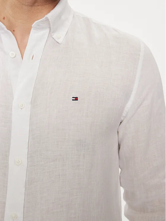Tommy Hilfiger bijela muška košulja s teksturom-[SKU]