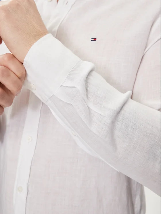 Tommy Hilfiger bijela muška košulja s teksturom-[SKU]