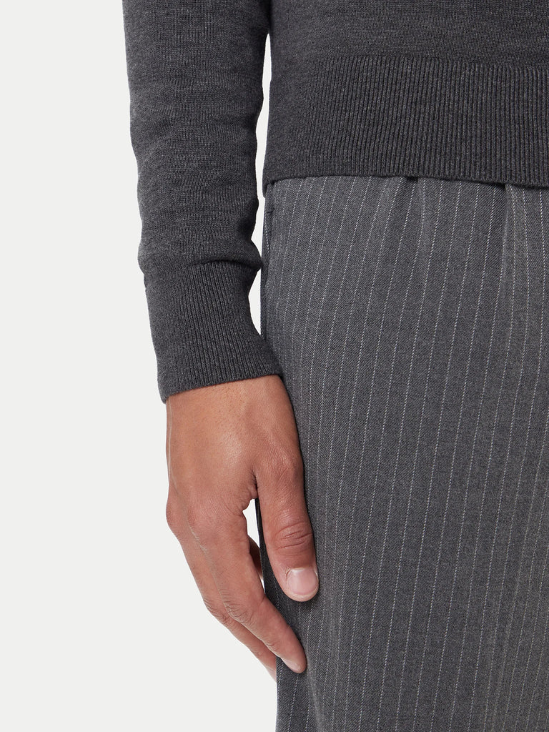 Tommy Hilfiger sivi muški džemper s okruglim izrezom-[SKU]