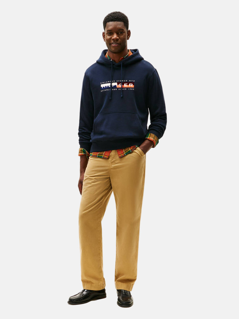 Tommy Hilfiger plava muška dukserica s grafičkim detaljima-[SKU]