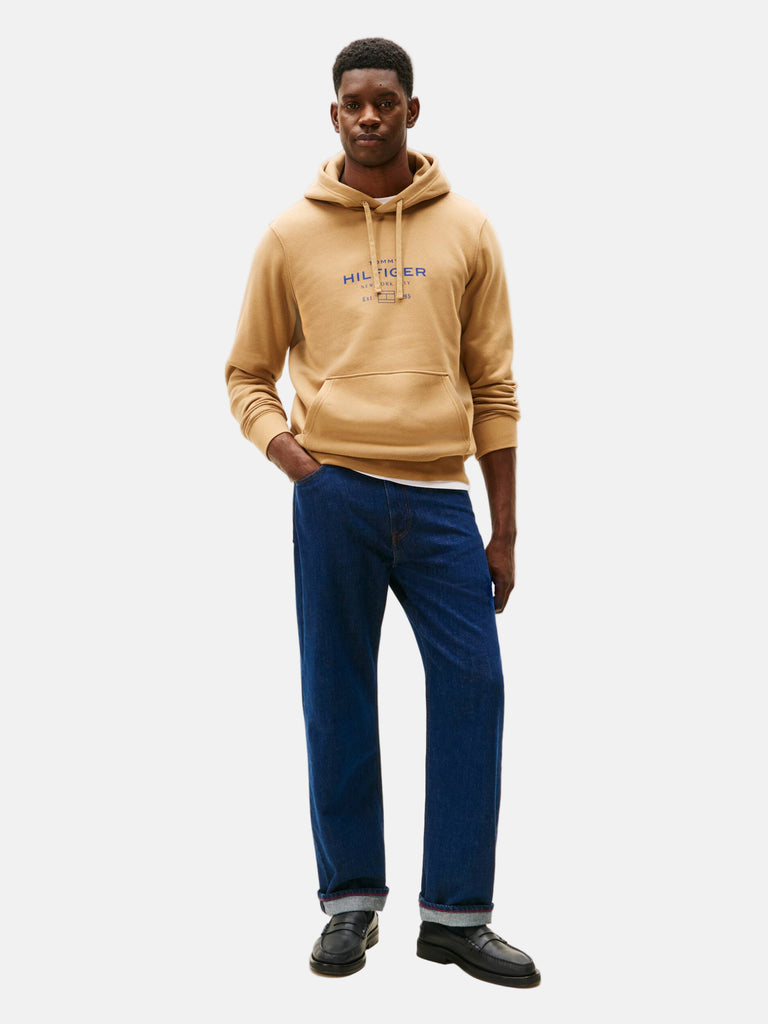 Tommy Hilfiger smeđa muška dukserica s kapuljačom-[SKU]