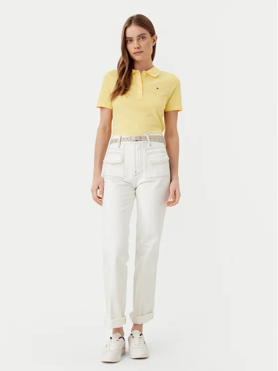 Tommy Hilfiger žuta ženska majica s kratkim rukavima-[SKU]