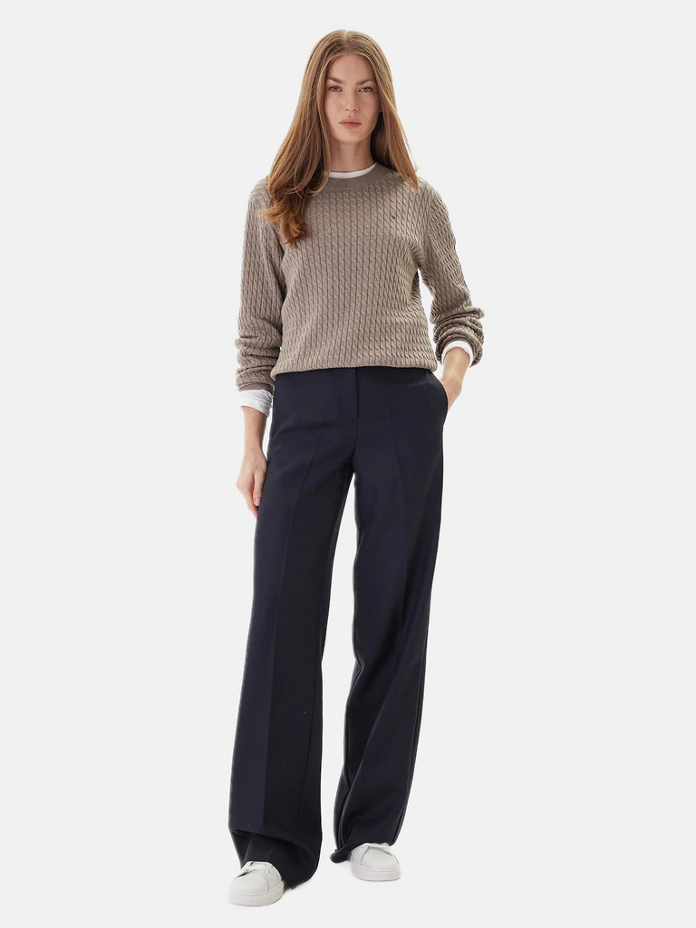 Tommy Hilfiger sivi ženski džemper s pletenim uzorkom-[SKU]