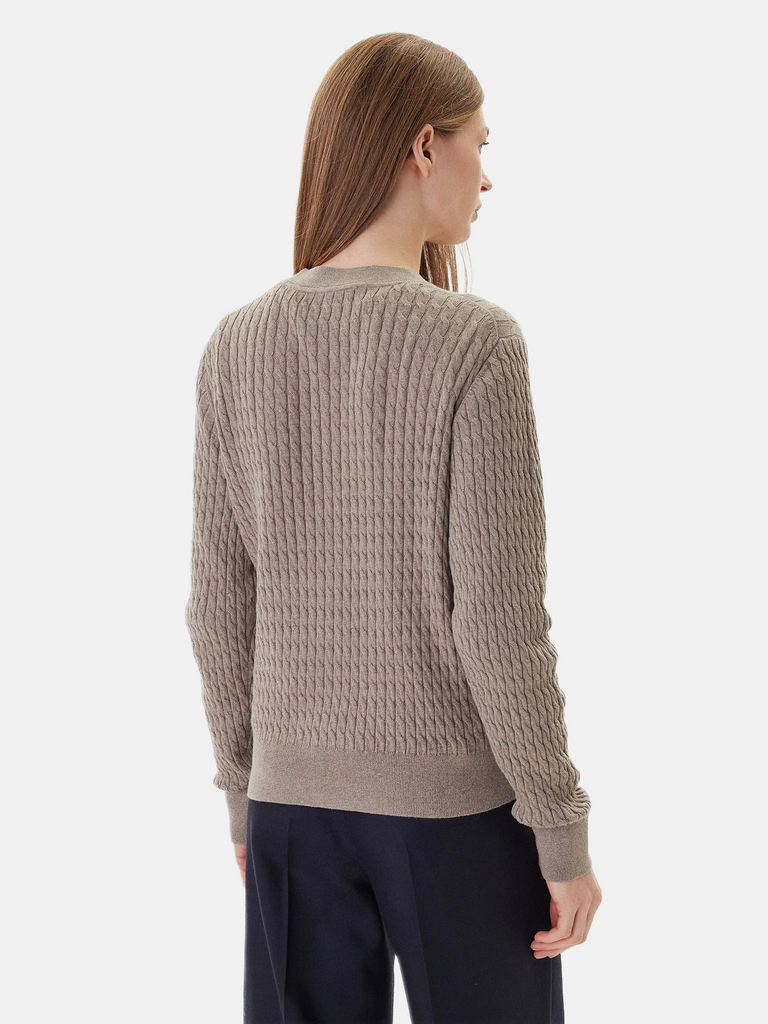 Tommy Hilfiger sivi ženski džemper s pletenim uzorkom-[SKU]