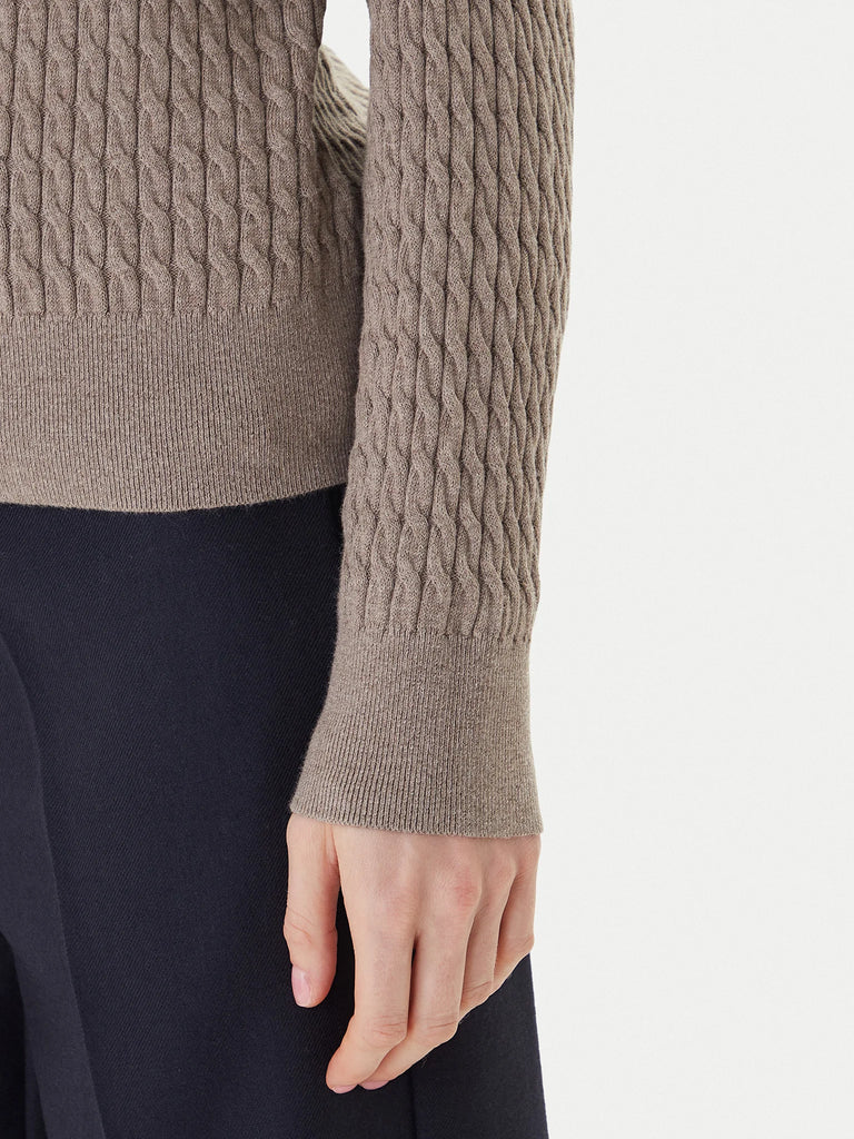 Tommy Hilfiger sivi ženski džemper s pletenim uzorkom-[SKU]