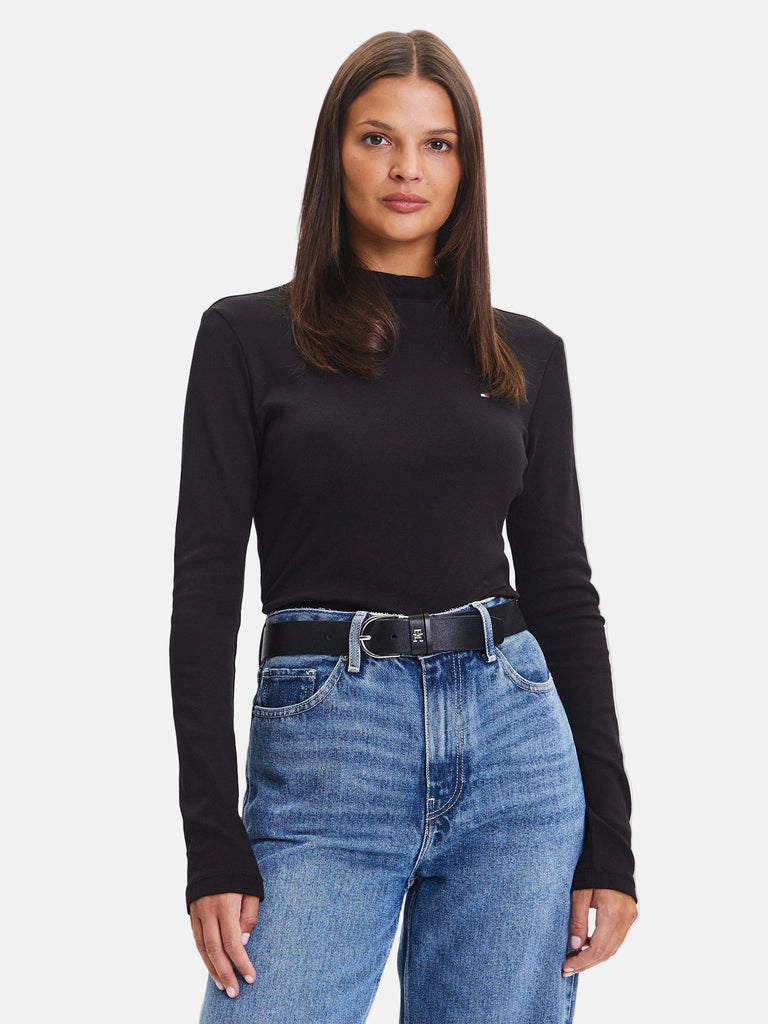 Tommy Hilfiger crna ženska majica dugih rukava-[SKU]