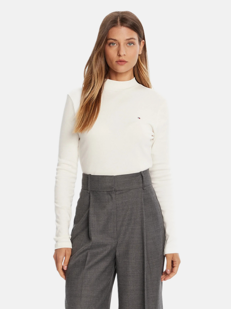 Tommy Hilfiger bijela ženska majica s dugim rukavima-[SKU]