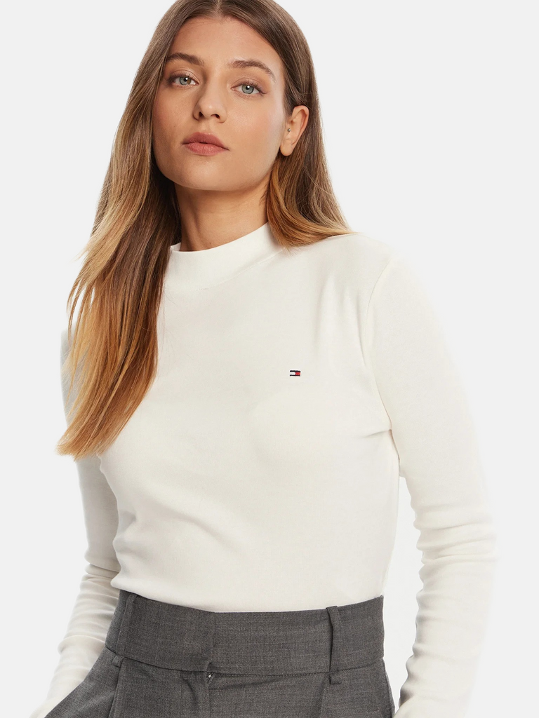 Tommy Hilfiger bijela ženska majica s dugim rukavima-[SKU]