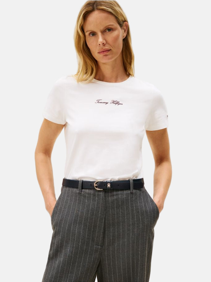 Tommy Hilfiger bijela ženska majica s elegantnim detaljima-[SKU]