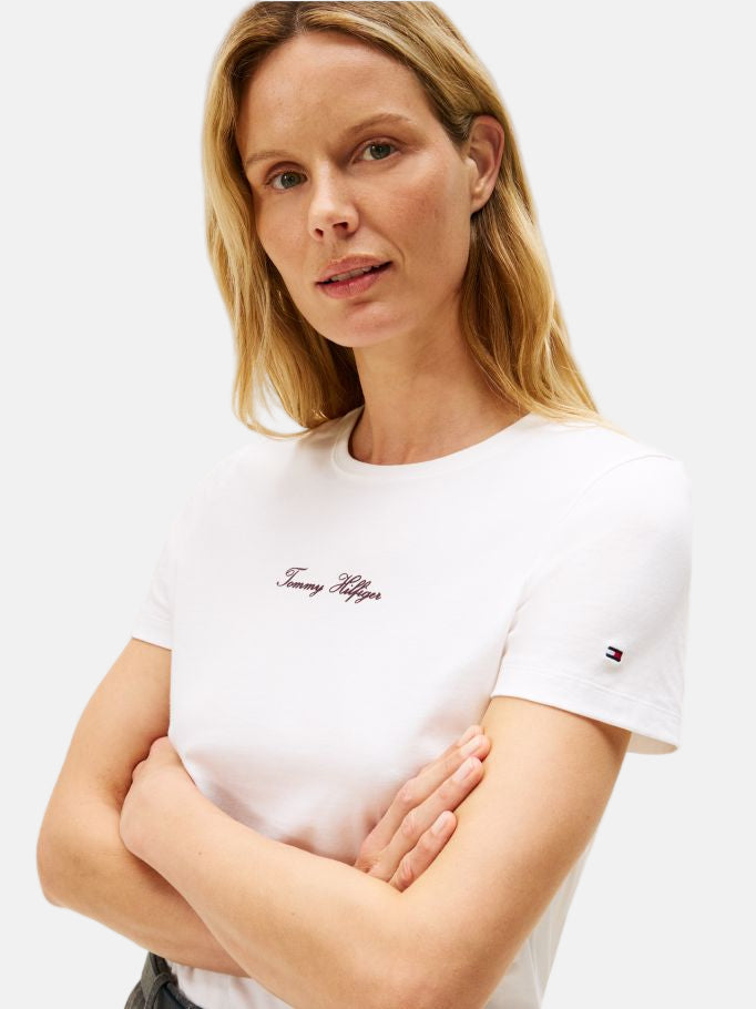 Tommy Hilfiger bijela ženska majica s elegantnim detaljima-[SKU]