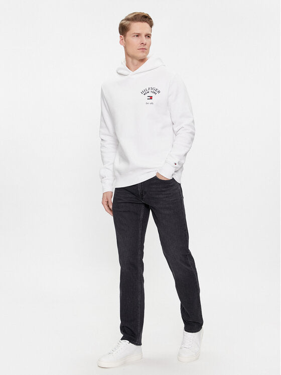 Tommy Hilfiger bijela muška dukserica s kapuljačom-[SKU]