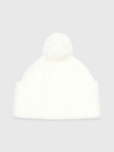 Tommy Hilfiger bijela ženska kapa s pompom-[SKU]