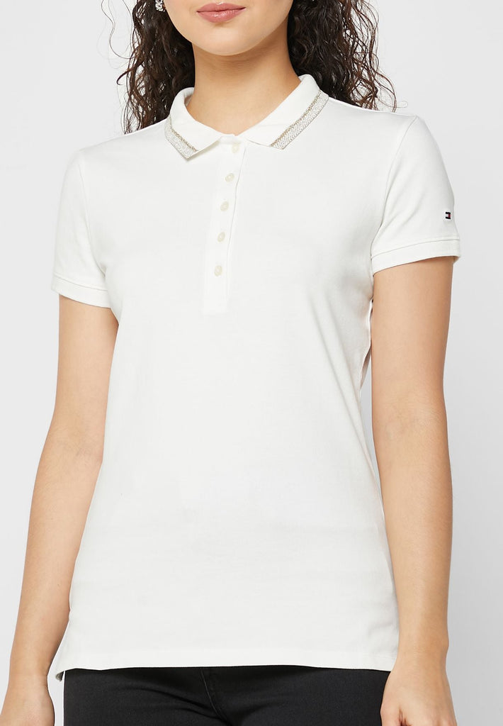 Tommy Hilfiger bijela ženska majica (WW0WW37825-YBL) 4