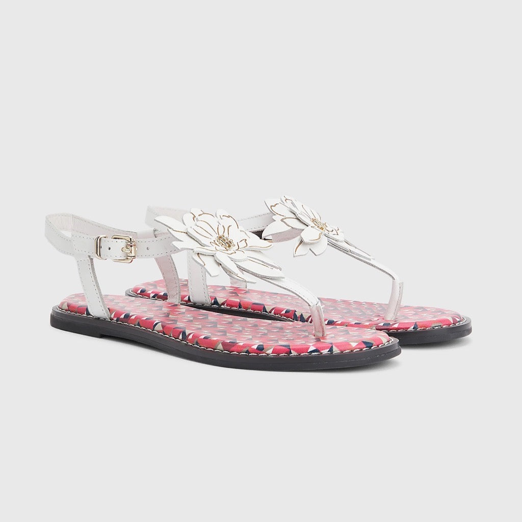Tommy Hilfiger bijele ženske sandale s cvjetnim ukrasom