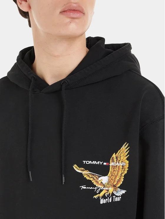 Tommy Hilfiger crna muška dukserica sa zlatnim motivom-[SKU]