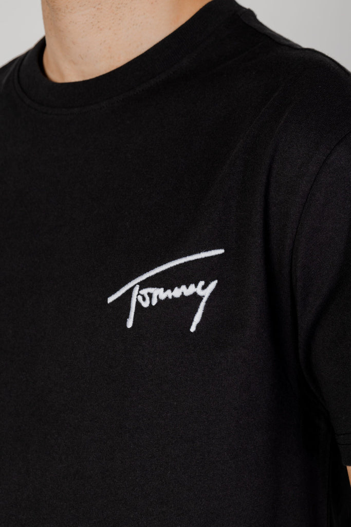 Tommy Hilfiger crna muška majica s okruglim ovratnikom
