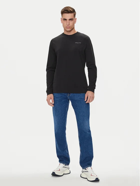 Tommy Hilfiger crna muška majica dugih rukava-[SKU]