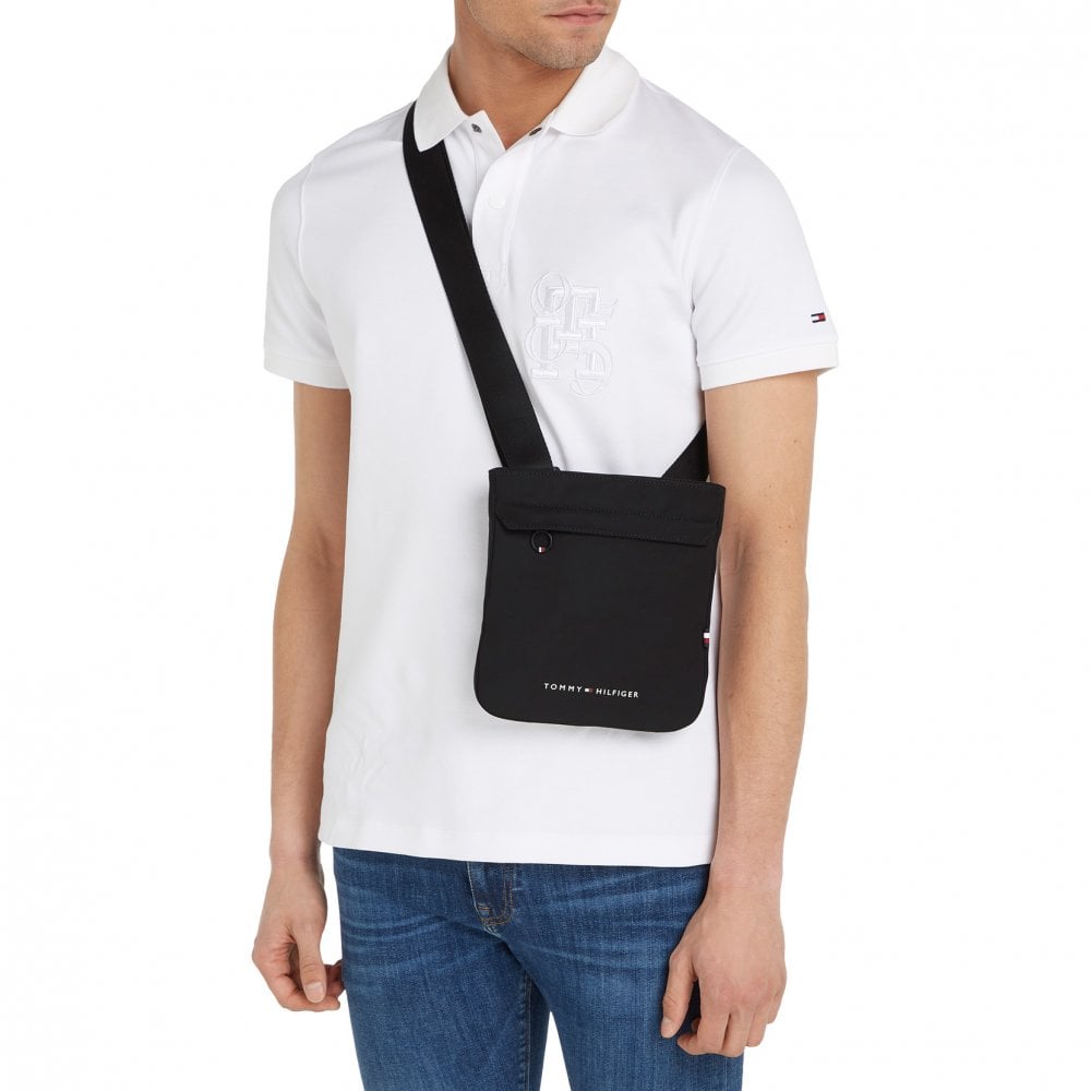 Tommy Hilfiger crna muška torba sa podesivim remenom-[SKU]